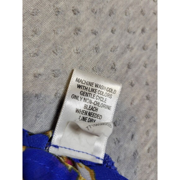 Womens Multicolor Scroll Chiffon Sleeveless Tunic Top Size Medium Sheer Maximal - Picture 9 of 9